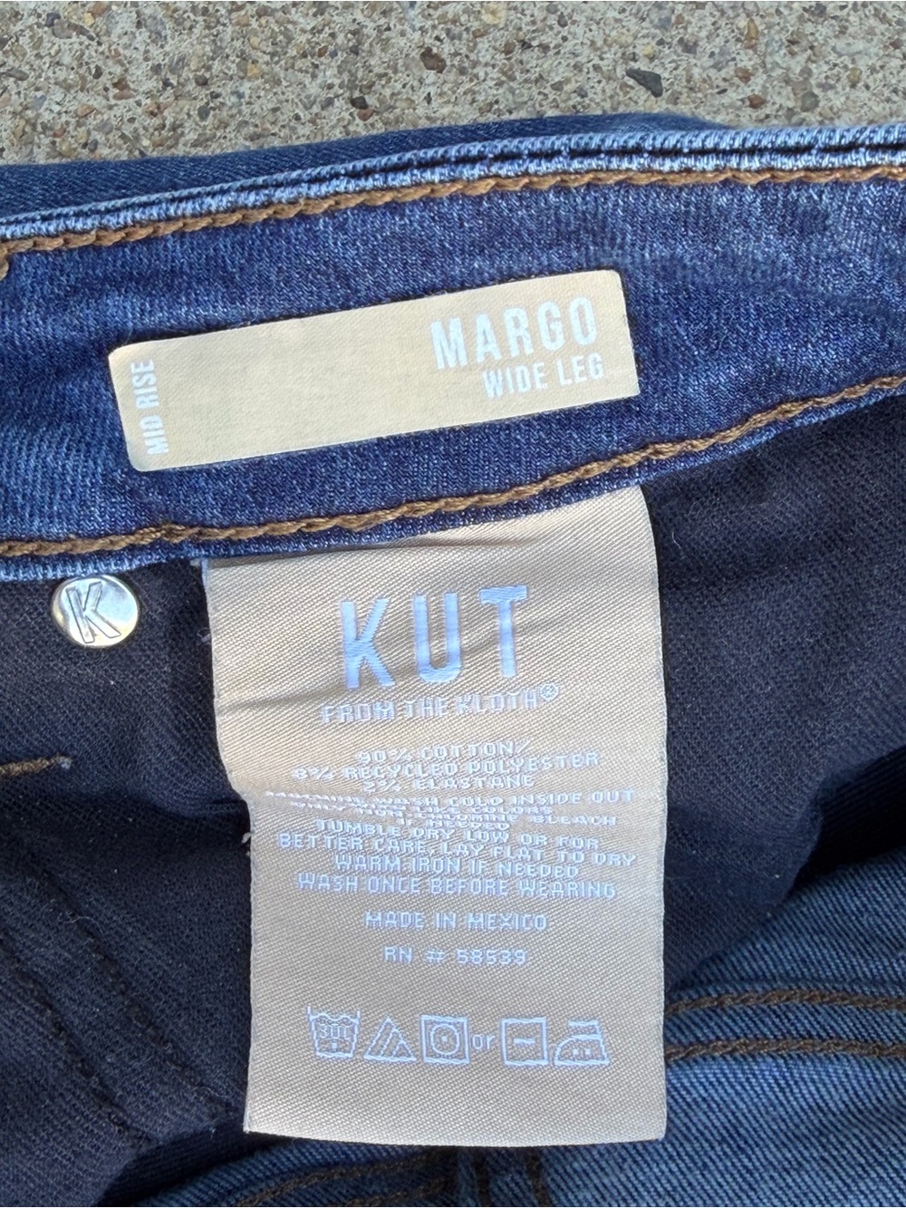 Kut From The Kloth Margo Wide Leg Jeans High Rise Dark Wash Size 6 - Picture 7 of 9